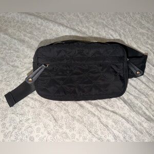 Quilted Black Crossbody Sling Bag - Men